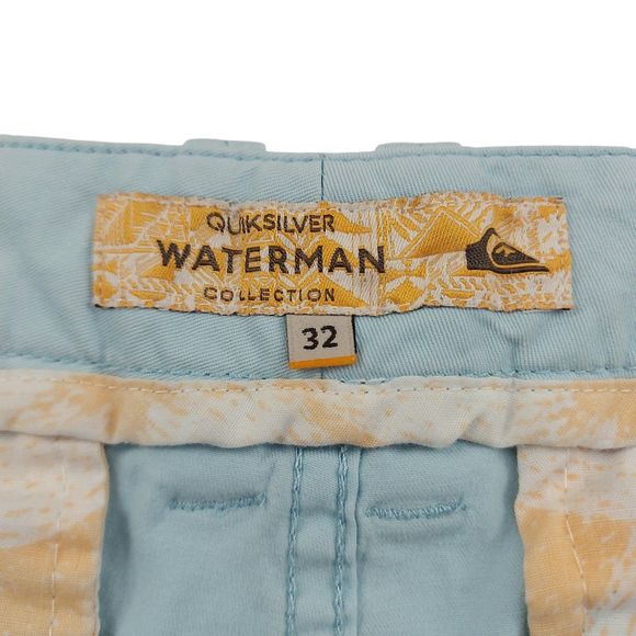 Quiksilver Waterman Collection Shorts Mens 32 Light Blue Casual Chino Beach - Picture 9 of 9
